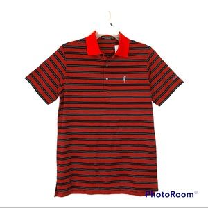 Carnoustie Mens Polo Shirt Small Red Stripe Short Sleeve
